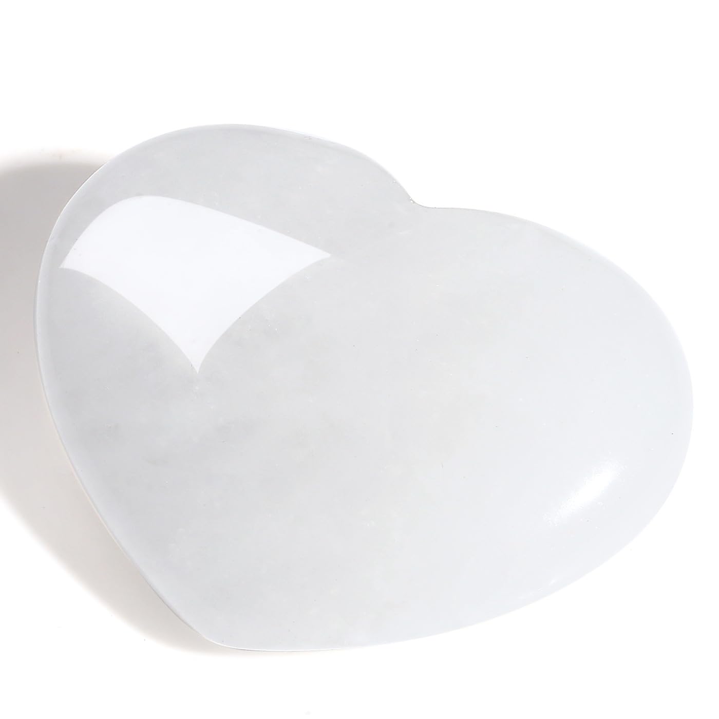 MAIBAOTA 45 mm Clear Quartz Crystal Stones Heart Love Crystal Valentines Gifts for Herfriend Wife Palm Stone Reiki Crystal Gemstone Worry Stones for Anxiety