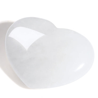 MAIBAOTA 45 mm Clear Quartz Crystal Stones Heart Love Crystal Valentines Gifts for Herfriend Wife Palm Stone Reiki Crystal Gemstone Worry Stones for Anxiety