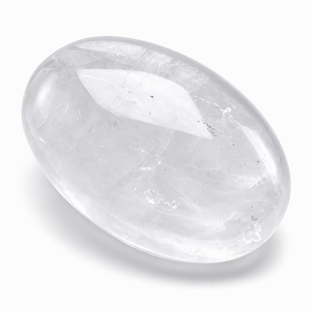 BEAUSIOO Healing Crystals for Meditation & Stress Relief, 2.4" Quartz Palm Stone for Anxiety Relief, Polished Pocket Stone with Gift Box