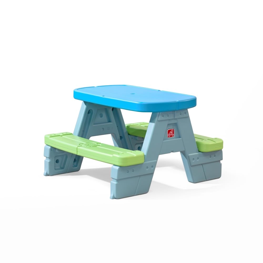 Step2 Sun & Shade Kids Picnic Table with Removeable Umbrella, Indoor/Outdoor Toys, Fits 4 Children, Made of Durable Plastic, For Toddlers 1.5-4 Years Old