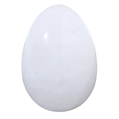 favoramulet Polished Stone Egg for Easter Day, Palm/Pocket/Worry Enegry Healing Crystal Display Sphere Figurine Fengshui, Rock Quartz 1.8" x 1.3"