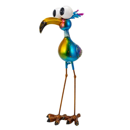 Giole 18.9" Metal Peacock Garden Statue - Weather-Resistant Outdoor Bird Figurine, Yard Art Decor for Lawns and Patios, Unique Gift for Gardening Enthusiasts