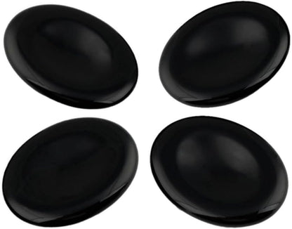 zmgmsmh Handcarved Thumb Worry Stone, Pocket Palm Stones for Anxiety Stress Relief Meditation Therapy Geometry Home Decorations (Black Obsidian-Oval Shape)