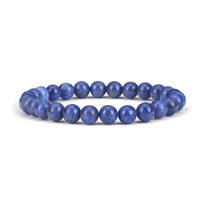 Cherry Tree Collection Dumortierite Beaded Bracelet – Genuine 8mm Gemstone Stretch Bracelet for Men & Women – Handmade Crystal Bracelet - (Dumortierite - S)