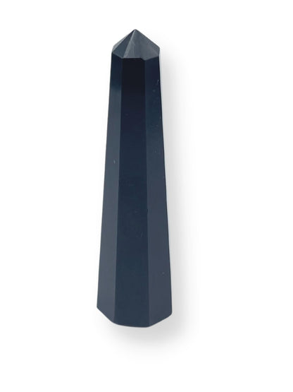 WholesaleGemShop 3 Inch (70 mm) Gemstones Black Agate Obelisk Tower Jumbo Facet Aura Rock Crystal Natural Polished Earth Wand Spirit