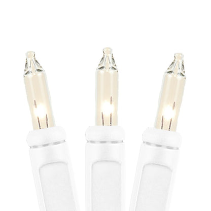 Novelty Lights 5 feet 10 Bulb Clear Mini Light String on White Wire, Non-Connectable Incandescent Fairy Lights for Bottles and Crafts, 4" Bulb Spacing, 24" Lead, Stackable Fused Plug