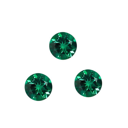 1PCS 6.5mm Round Laboratory Cultivates Zambian Emerald about 1 CT