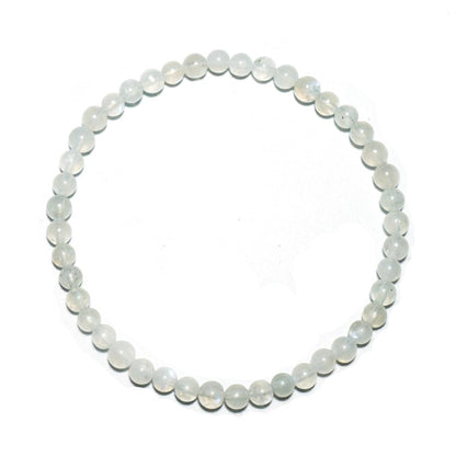 4MM Blue Moonstone Bracelet for Men Women | Fits for 6-6.5" Wrist | Natural Crown Chakra Crystal for Emotion Spiritual | Gemstones for Relationship & Love
