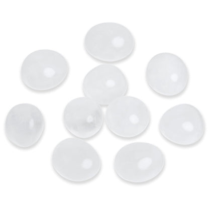 Namzi 10 Packs of Brazilian Tumbled Polished Natural Quartz Crystals, Crystals and Healing Stones Quartz Bulk for Wicca, Reiki, Healing Energy, Chakra Stones, Witchcraft Supplies(0.5LB)