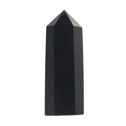 Large Black Obsidian Crystal Tower Healing Crystal Wand For Spiritual Use Hexagonal Point Reiki Chakra Gemstone Home Office Decor