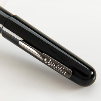 Conklin All American Fountain Pen in Black – Medium Nib, Timeless Design & Premium Craftsmanship – Ideal Gift for Professionals & Collectors