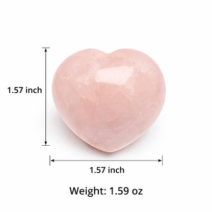 Rose Quartz Heart Worry Stone Healing Crystal, 1.57 Inch Polished Palm Stone for Meditation, Calm & Anxiety Relief