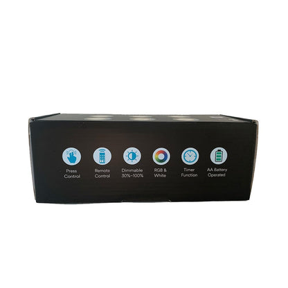 LED Puck Lights with Remote Battery Operated Under Cabinet Lighting Wireless Stick on Lights Color Changing Timer Tap Lights for Cabinets Shelves Closets Display Case - 6Pack Black