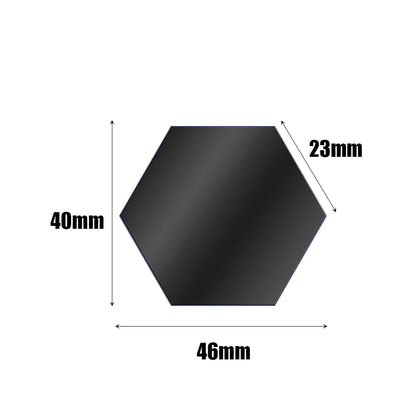 10PCS 3D Acrylic Mirror Wall Stickers Self-Adhesive Waterproof Mirror Decal Bedroom Living Room Hexagon Background Decoration,Black XS