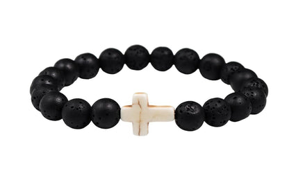 Inspirational Bracelets for Women Natural Stone Healing Relaxation Chakra Cross Bracelet Gifts for Christian Easter Graduation Birthday Christmas Mothers day Valentines Thanksgiving Appreciation Gifts