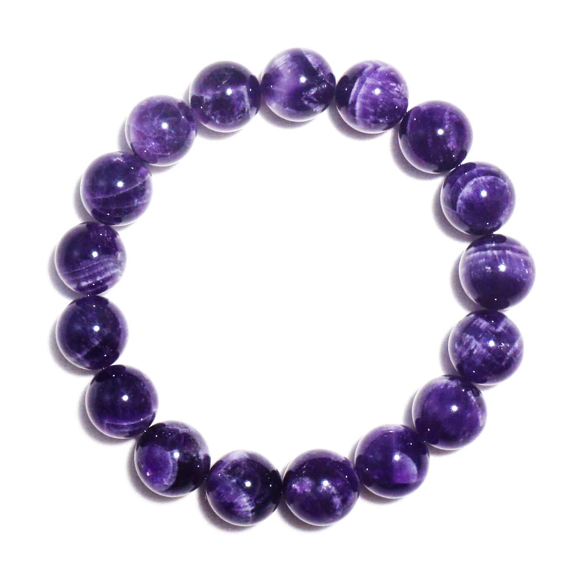 TaHLga 10MM Amethyst Bracelet for Men | Natural Third Eye & Crown Chakra Crystal | Fits for about 7.5" Wrist | Emotional Healing Spiritual Gift for Talismans & Amulets & Talismans Amulets & Feng Shui