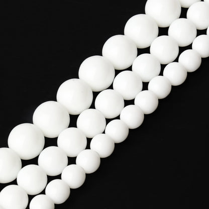 Song Xi White Tridacna Natural Stone Beads for Jewelry Making - 6mm Gemstone Beads
