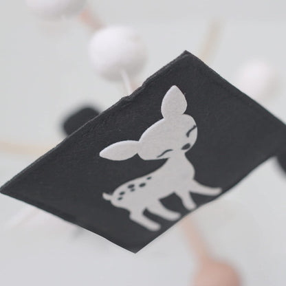 Vlokup Montessori Mobile, Black and White Mobile for Baby, Woodland Baby Crib Mobile for Boys Girls, Neutral Nursery Mobile High Contrast Mobile for Pack N Play, Nursery Decor Woodland
