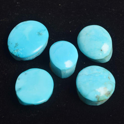 GEMHUB AAA++ Natural Blue Turquoise 100 Ct Lot of 5 pcs Cabochon Loose Gemstones BS-104
