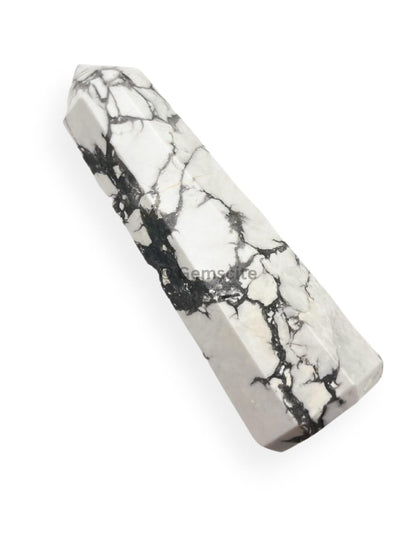 WholesaleGemShop 3 Inch Gemstones HOWLITE Obelisk Tower Jumbo Facet Aura Rock Crystal Natural Polished Earth Wand Spirit