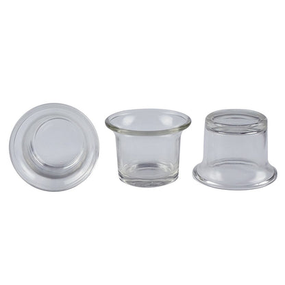 Clear Chunky Glass Lip Votive Candle Holders Tealight Votive Cups for Wedding Proposal, Spa, Aromatherapy, Meditation, 6 Counts by Shxstore