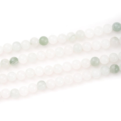 8mm 45pcs DIY Natural White Jade Stone Beads Round Healing Crystal Gemstone Loose Beads for Jewelry Making Handmade Bracelet Necklace