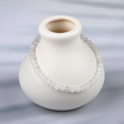 LPBeads Handmade Natural Gemstone Stretch Elastic 4m White Jade Bracelet Healing Crystal Round Stone Beads Jewelry Gifts for Women Men