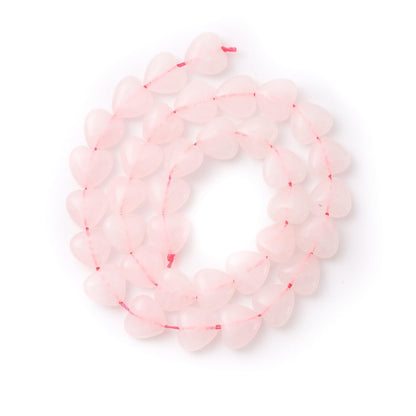 Natural Heart Shaped Rose Quartz Stone Beads 10mm Loose Crystal Healing Beads for DIY Necklace Bracelet Making Gemstone Craft Supplies
