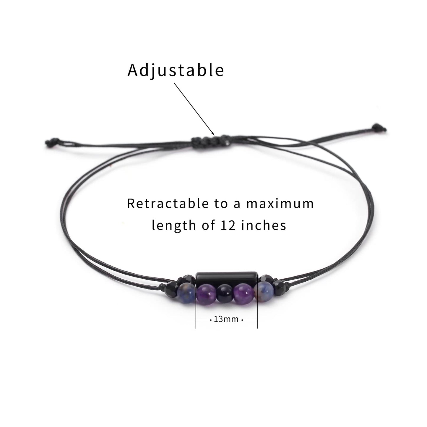 MTJAHPS Protection Bracelet, empath protection, black obsidian Crystals and Healing Stones Bracelet for Women ，Luck ，Anxiety and Stress Clam Bracelet (Anxiety and Stress-1)