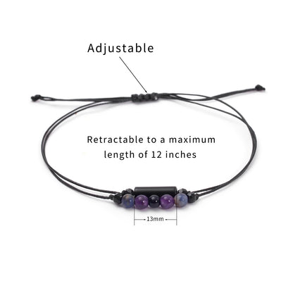 MTJAHPS Protection Bracelet, empath protection, black obsidian Crystals and Healing Stones Bracelet for Women ，Luck ，Anxiety and Stress Clam Bracelet (Anxiety and Stress-1)