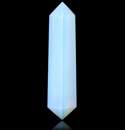 YATOJUZI 3.5" Opal Healing Crystals Wand Moonstone Crystals and Healing Stones Large Hexagonal Moonstone Crystal Points for Meditation Divination Reiki Energy Balancing 1PCS