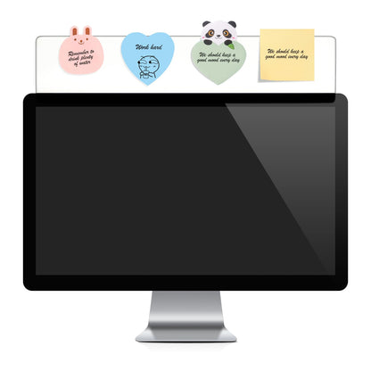 Yocoolfun 2 Pieces Monitor Memo Board Top Mount,18“ Monitor Sticky Note Holder,Universal Transparent Sticky Notes Memo Pad,Sticky Boards,Message Board for Computer Monitors