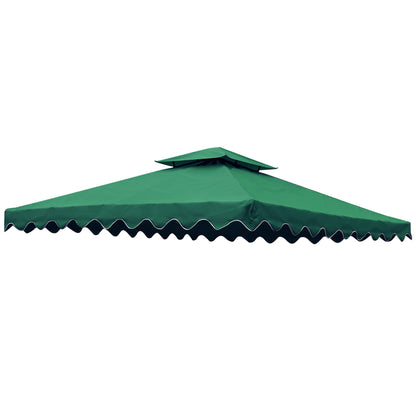 AQINGR Gazebo Canopy Top Replacement Cover 118"x118",for Smaller 10'x10' Dual-Tier, Water, Dirt, and UV Resistant Canopy Replacement Cover, 2 Tier Design with Scalloped Edge(Green Scalloped Edges)