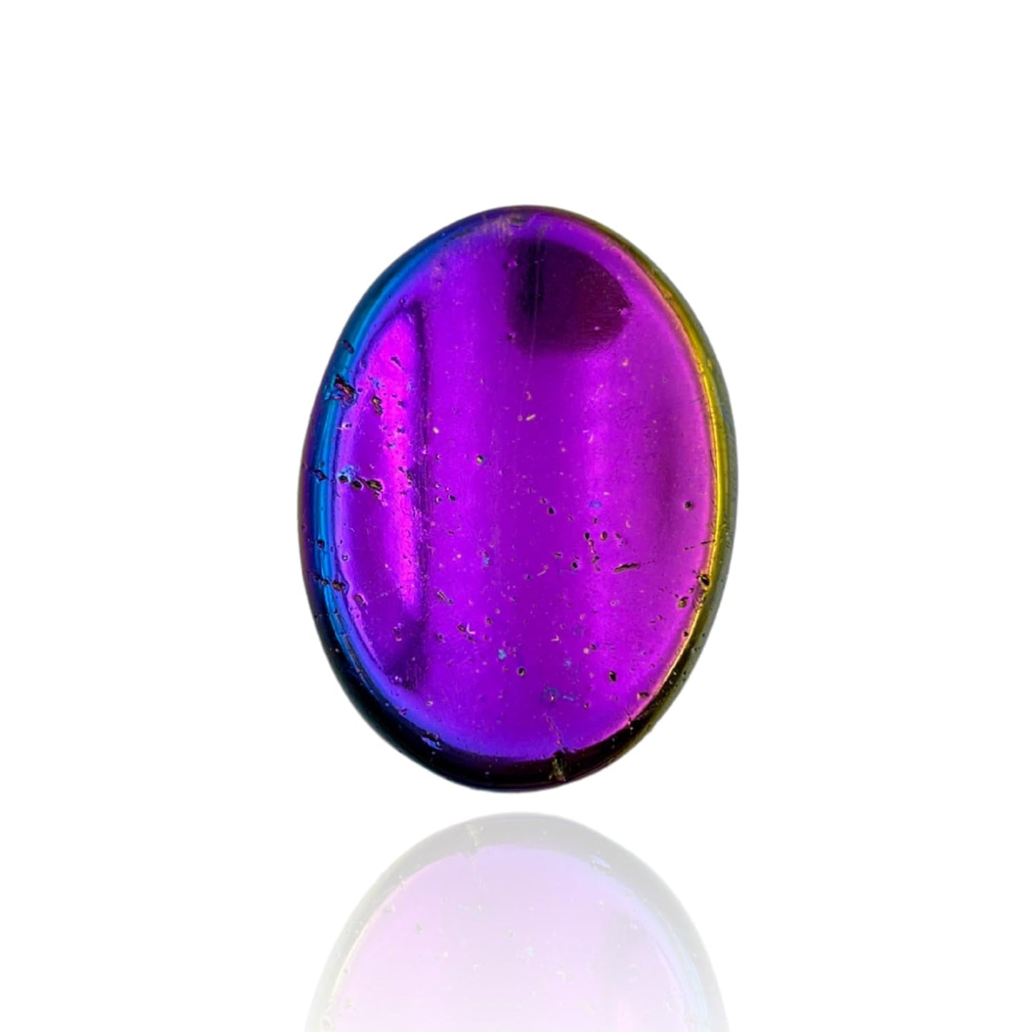 Titanium Aura Quartz Thumb Worry Stones Metaphysical Gemstone Crystal Healing Reiki Men Women Gift FENG Shui Positive Energy Love Wellness Palm Stones Wicca Powerful