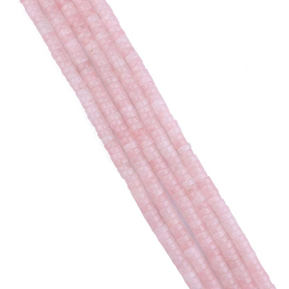 BEADIA Natural Rose Quarts Crystal Spacer Beads Caps Loose Semi Gemstone for Beading Jewelry Making 6mmx3mm 38cm