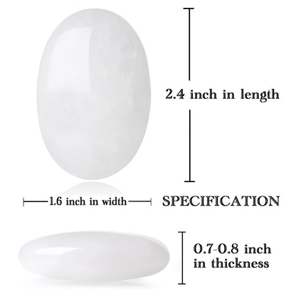 MAIBAOTA 2.4" Large Clear Quartz Crystal Stone Polished Palm Stone Healing Crystals 0.7" Thick Natural Reiki Gemstone Worry Stone Energy Balancing Anxiety Stress Relief Meditation 1 Pc
