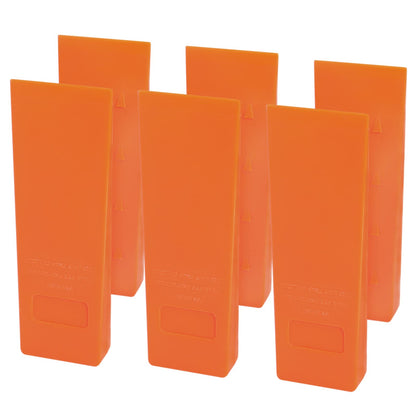 Poweka 10'' Tree Felling Wedges with Spikes for Safe Cutting, Orange ABS Plastic Wood Splitting Tree Cutting Wedge, Logging Supplies Tools and Chainsaw Accessories(6 Packs)