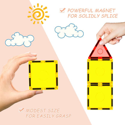 Everplay Magnetic Tiles Starter Set Building Blocks Toys STEM Educational Learning Magnet Toy Preschool Montessori Boys & Girls Smart Unlimited Creative Kit Games Gifts for Age 3+ Kids Toddlers