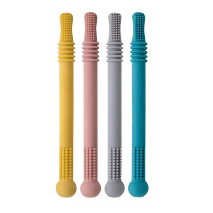 Stylebest Hollow, Silicone Baby Teething Toys Chew Straw for Infants 0-6 Months, with Soft Massage Teeth and BPA Food Grade Material (Mixed Color)