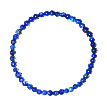 4mm Lapis Lazuli Bracelet | Natural Royal Blue Throat & Third Eye Chakra Crystal Gemstone Beads - Handmade Meditation Protection Jewelry | Beading Tool Kit - Fits for 6-7 inch Xsmall Wrist