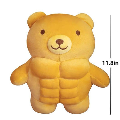 Arkdorz Muscle Teddy Bear Plush Toy,Kawaii Muscle Bear Stuffed Animal Soft Stuffed Plush for Kids Boys Girls