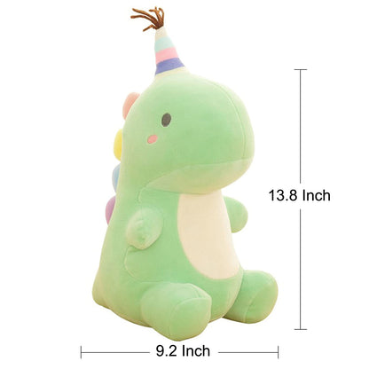 VHYHCY Stuffed Animal Plush Toys, Cute Dinosaur Toy, Soft Dino Plushies for Kids Plush Doll Gifts for Boys Girls (Green, 13.8 Inch)