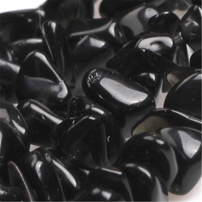 HAAMIIQII 5-8mm Natural Black Agate Chips Beads Irregular Chip Stone Loose Gemstone Beads for Jewelry Making Strand 30 Inch