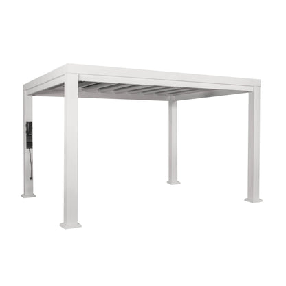 Backyard Discovery Windham 14' x 10' Modern Galvanized Steel Pergola Kit with Shade Sail Canopy, All-Season Durability, PowerPort, High-Wind Rating for Outdoor Patio, Garden, Deck, Entertaining