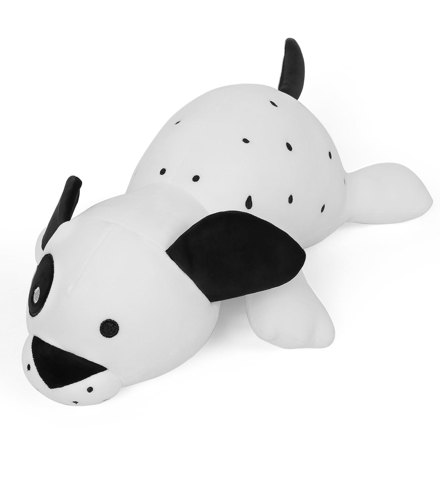 FLORVIV Weighted Dog Stuffed Animals Weighted Puppy Plush Toy 24" 4.2lb Cute Dalmatians Hugging Dolls Plushies Pillows for Boys and Girls (White & Black)