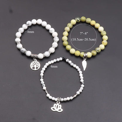 UEUC Tree of Life Yoga Healing Stone Bracelets,Multilayer Lotus Chakra Stone Reiki Bracelet Sets,Anxiety Crystal Natural Stone,for Women Stress Relief(#168)