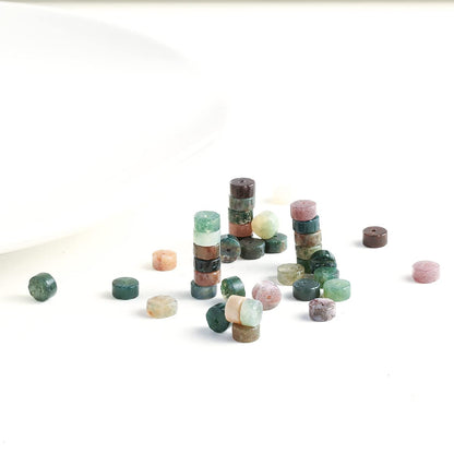 Natural Indian Agate Stone Spacer Beads 6x3mm 38cm/str Flat Round Loose Semi Gemstone Caps for Making Bracelets Necklace