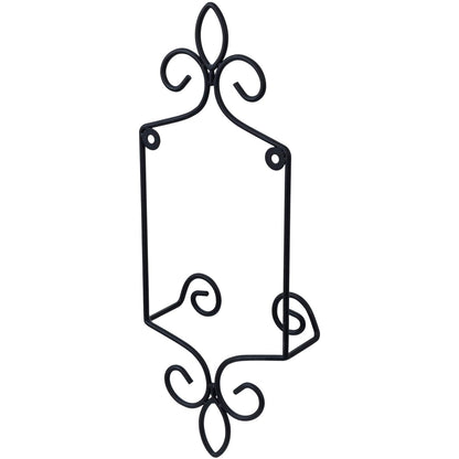 MyGift Wall Plate Hanger Holds Single 5.5 to 8 Inch Plates, Vertical Plate Holders, Decorative Metal Wire Platter Rack, Scrollwork Hanging Display Easel for Wall