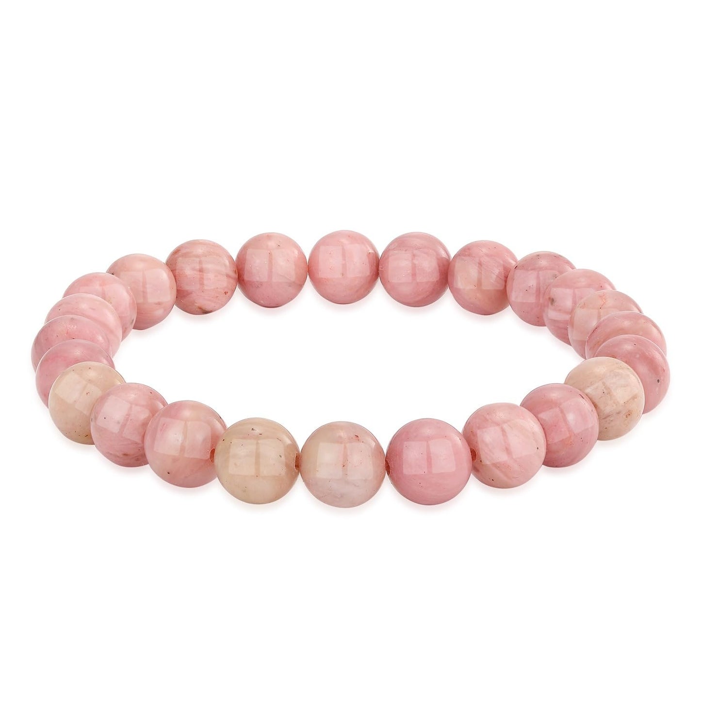 Crystal Vibe Rhodochrosite Crystal Bracelet for Love and Balance - 8mm Beaded Bracelet for Emotional Healing, Trust & Positivity - Crystal Jewelry Gifts for Women Men - Adjustable Size