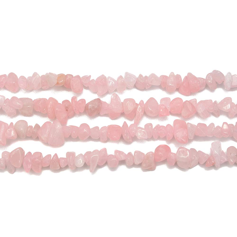 PLTbeads Gemstone Chips Natural Pink Rose Quartz 3-5mm Healing Crystals Waist Bracelets Necklace Kit Irregular Stone DIY Crafts Design Jewelry Making Approxi 32 inch